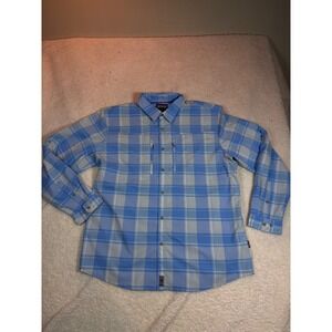 Patagonia Mens Blue Plaid Button-Up Long-Sleeve Shirt Xl